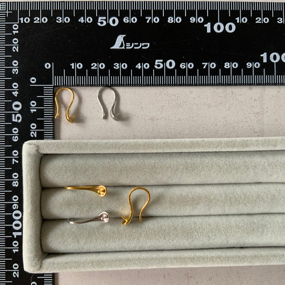 【4pcs】フックピンサージカルピアス　2カラー 9枚目の画像