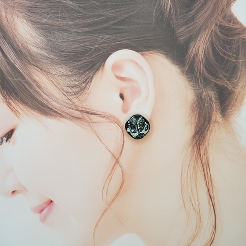 キラキラカボションの2wayアクセサリー イヤリング/ピアス