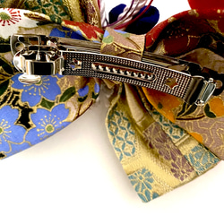 西陣織リボンとつまみ細工の髪飾り 3枚目の画像