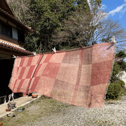 播州織柿渋染めストールK24032 1枚目の画像