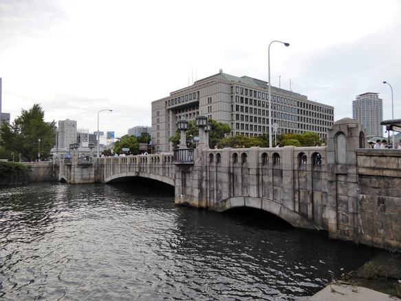 大阪泉州製４重ガーゼハンカチ　淀屋橋　サイズ30ｃｍ角　綿100％ 4枚目の画像