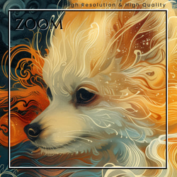 【インターステラー (星ノ間)  - ポメラニアン犬 No.1】宇宙 星空 アートポスター 犬の絵 犬の絵画 3枚目の画像