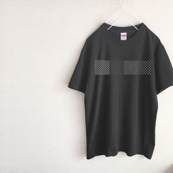 「ichimatsu」市松_ブラックエディション　Tシャツ（スミクロ） 2枚目の画像
