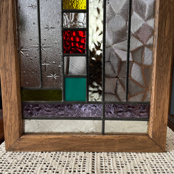 ステンドグラス　パネル　昭和レトロ　ガラス引き戸 7枚目の画像