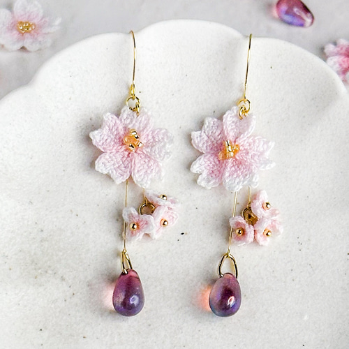 ピアス ハンドメイド フラワー 桜 夏ピアス 05f335d56d0e6c88f1f93abf66a76b