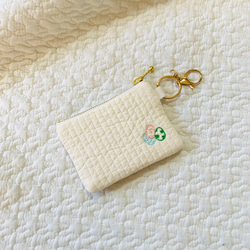 ライヴリーダイナソーと３つの卵　コインケース　ヌビ　イブル　ミニポーチ　ヌビポーチ　刺繍　KZhermosa 恐竜 2枚目の画像