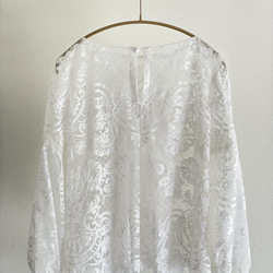Cord leaver lace blouse パフスリーブリバーレースブラウス 3枚目の画像