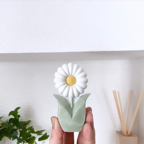 セメントオブジェ フラワー マーガレット 花 インテリア雑貨 置物