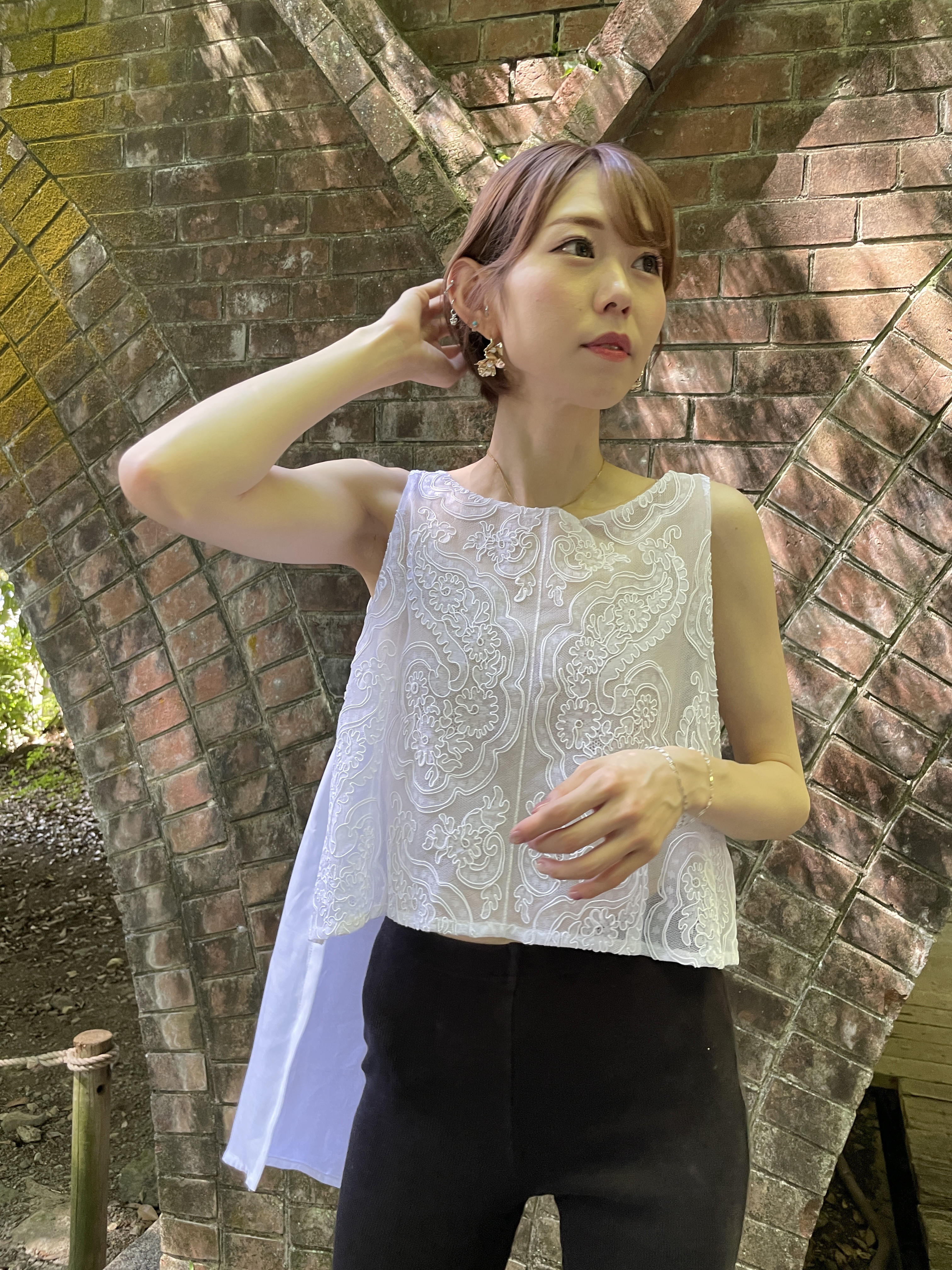 ペイズリーゴードレースブラウス　【受注生産】