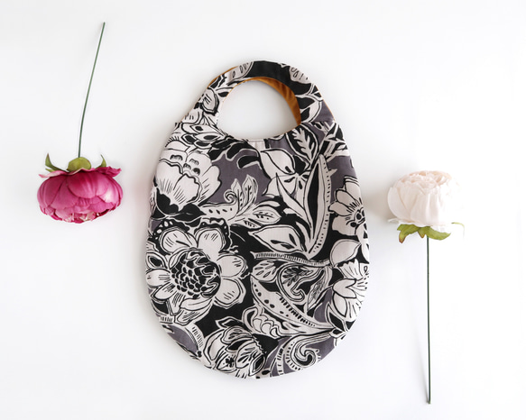 tamago tote black flower 1枚目の画像