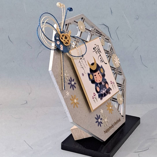 端午の節句 名入れ付 若武者くんイラスト 五月人形飾り 五月人形