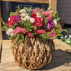 ●母の日×「早割」​​​​​​sweet pink mini flower basket ドライフラワー　母の日ギフト　 8枚目の画像