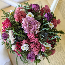 ●母の日×「早割」​​​​​​sweet pink mini flower basket ドライフラワー　母の日ギフト　 6枚目の画像