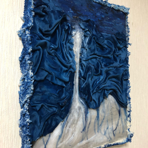 ベロア生地 油絵】F6サイズ ファッション アート プルシャン
