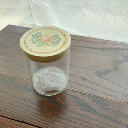 クリアガラスのキャニスター(540ml瓶)ヨーロピアンペインティング コーヒー豆　密閉容器　[すぐ届く母の日2024] 2枚目の画像