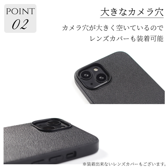 iphone ケース レザー 15 14 13 mini 本革 ゴートレザー 山羊革 おしゃれ シンプル グレー 8枚目の画像