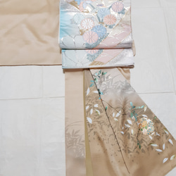 ワンタッチ帯　くらわん帯　正絹袋帯リメイク　菊蝶文様　作り帯　 15枚目の画像