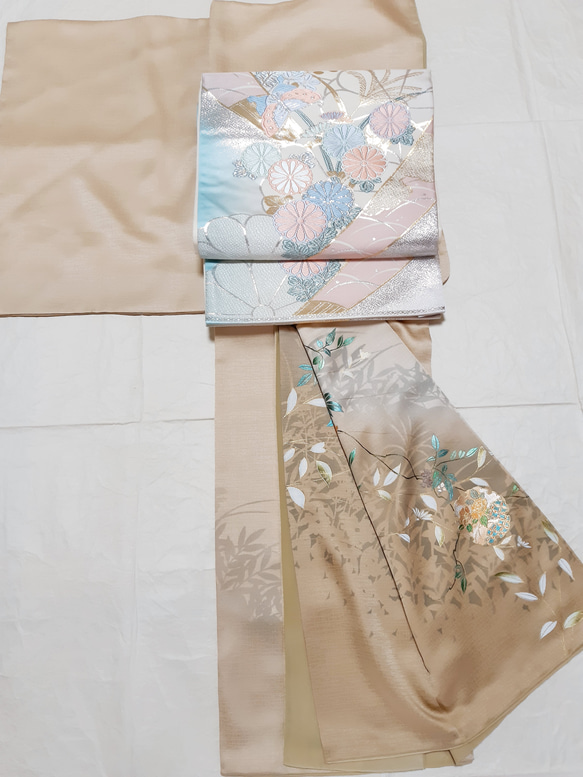 ワンタッチ帯　くらわん帯　正絹袋帯リメイク　菊蝶文様　作り帯　 15枚目の画像
