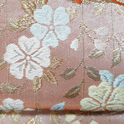 ワンタッチ帯　くらわん帯　正絹袋帯リメイク　桜波鳳凰正倉院文様　作り帯　 5枚目の画像