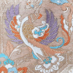 ワンタッチ帯　くらわん帯　正絹袋帯リメイク　正倉院鳳凰文様　作り帯　 5枚目の画像