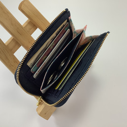 【完成品】母の日　ポケットL字ファスナー　財布　リバティプリント　ビニコ 3枚目の画像