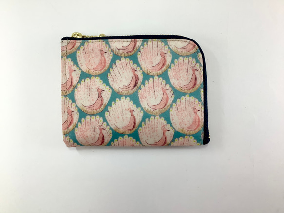 【完成品】母の日　ポケットL字ファスナー　財布　リバティプリント　ビニコ 6枚目の画像