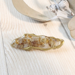 〖アゲートスライス風 〗 ドライフラワーのヘアクリップ 1枚目の画像