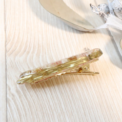 〖アゲートスライス風 〗 ドライフラワーのヘアクリップ 3枚目の画像