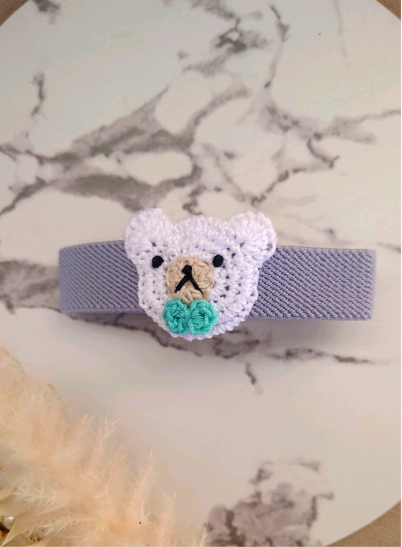 【送料無料】おめかしくまちゃん（横バージョン）ランチ・手帳ベルト 6枚目の画像