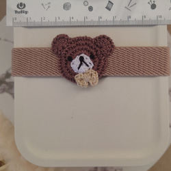 【送料無料】おめかしくまちゃん（横バージョン）ランチ・手帳ベルト 10枚目の画像