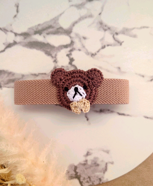 【送料無料】おめかしくまちゃん（横バージョン）ランチ・手帳ベルト 5枚目の画像