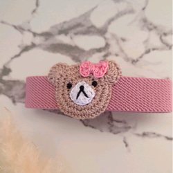 【送料無料】おめかしくまちゃん（横バージョン）ランチ・手帳ベルト 2枚目の画像