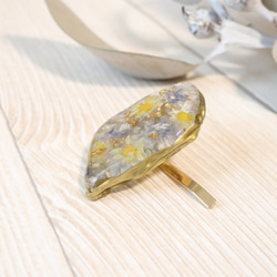 〖アゲートスライス風 〗 ドライフラワーのポニーフック 3枚目の画像