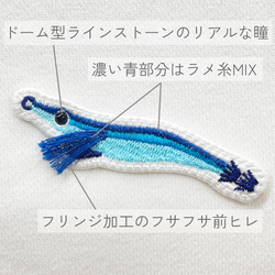 選べる２色★ルアーワッペンジップパーカー【エギB】コットン 綿 アウター スウェット 白 黒 父の日 メンズ 魚 ブルー 2枚目の画像