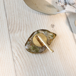 〖アゲートスライス風 〗 ドライフラワーのポニーフック 2枚目の画像