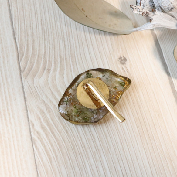 〖アゲートスライス風 〗 ドライフラワーのポニーフック 2枚目の画像