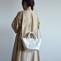 【數量有限】SAFECO 法國 Toile de Jouy 提花 2way Basket Bag Latte (Toile de 第7張的照片