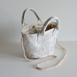 【數量有限】SAFECO 法國 Toile de Jouy 提花 2way Basket Bag Latte (Toile de 第8張的照片