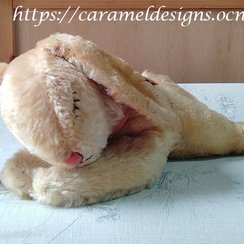 シュタイフ 眠りうさぎ 送料無料 ぬいぐるみ キャラメルデザイン