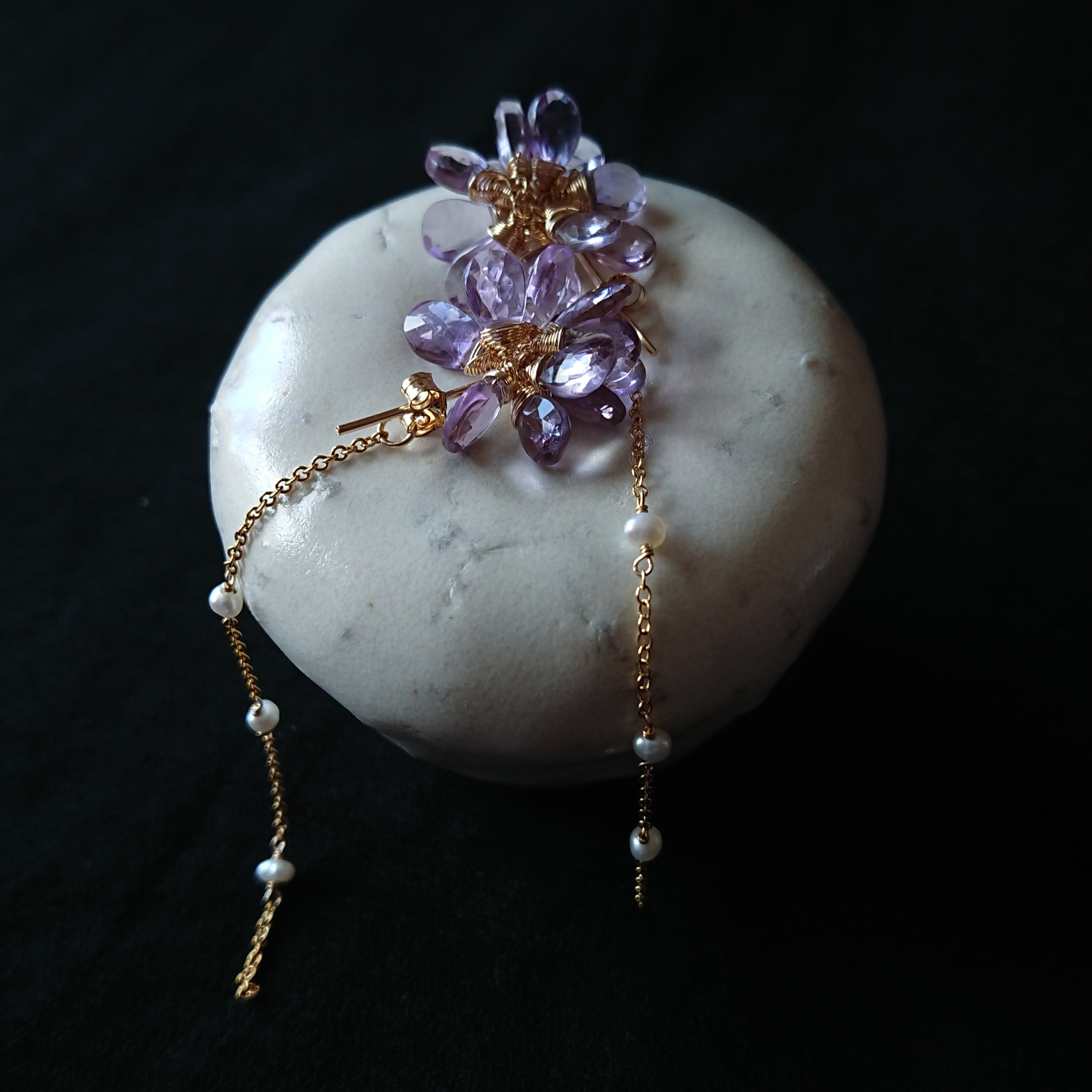 hanamane：Amethyst ピアス（スタッド・一粒） mon. 通販