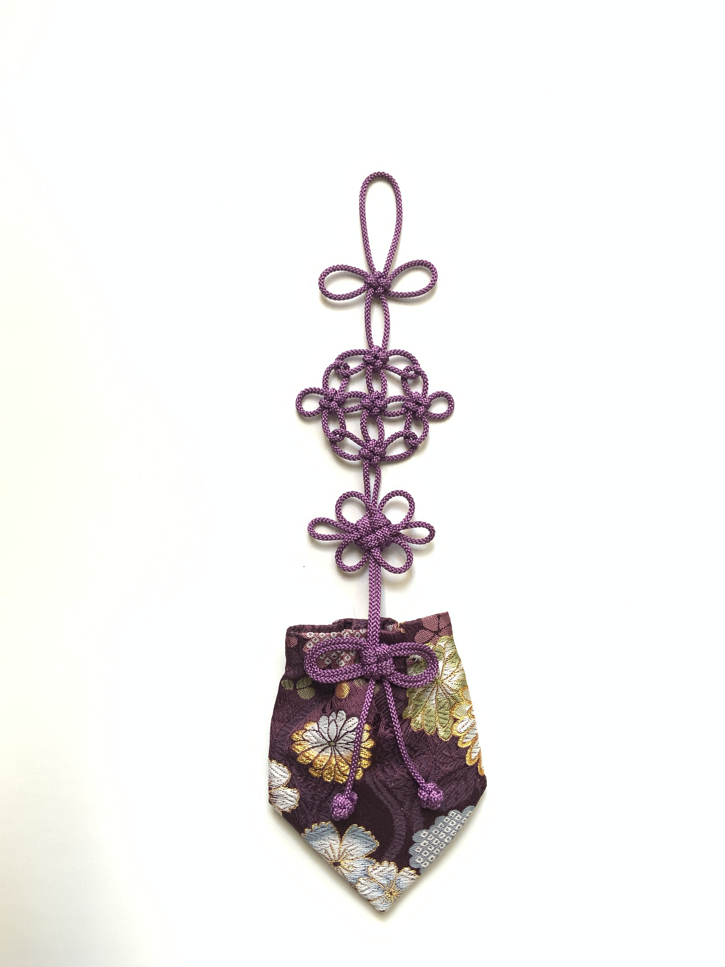 かりろく（掛け香)菊　藤色（wall-hanging incense bag)