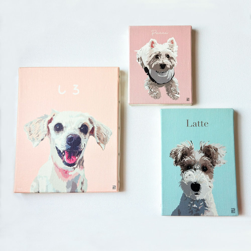 F0~F20号 キャンバスプリントと手描きイラストセット インテリア