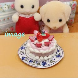 ピンクのストロベリーケーキ　いちごシリーズミニチュアケーキ 6枚目の画像