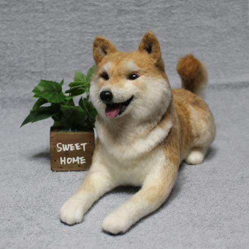 【高い素材】 羊毛フェルト オーダー 「リアルで可愛いワンちゃん」柴犬 羊毛フェルト