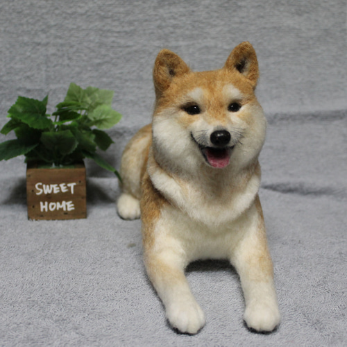 羊毛フェルト オーダー 「リアルで可愛いワンちゃん」柴犬 ぬいぐるみ