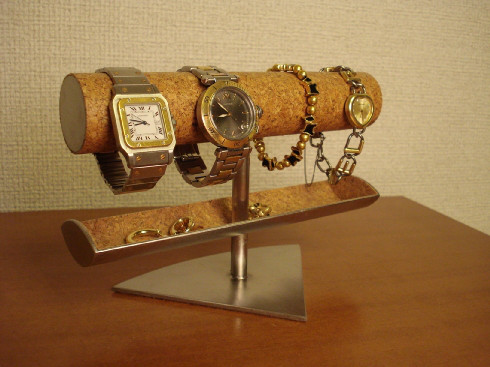 腕時計スタンド　ウオッチスタンド　時計スタンド　4本掛け腕時計スタンド中間トレイ付き