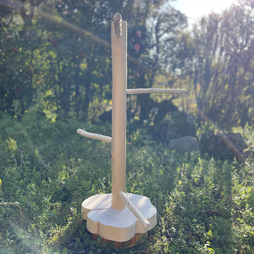 卓上・大型】 天然ヒノキの止まり木タワー 高さ78cm【差し込みタイプ