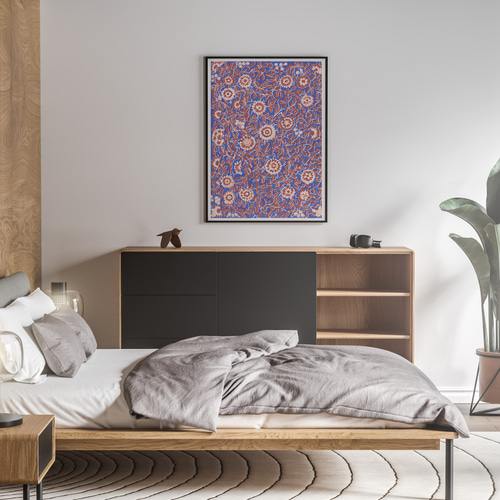 皇帝ダリア　花　華　金継ぎ風　北欧　絵画　テクスチャーアート イギリス ボタニカルアート/植物画 Hypericum calyeinum