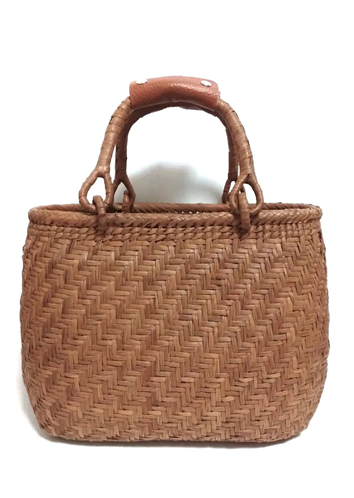 山葡萄バッグ高級極細二本飛び編み