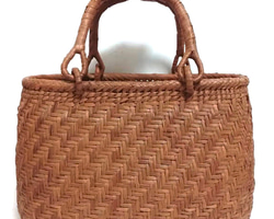 山葡萄バッグ円形一段花結び 山葡萄バッグ円形一段花結び 山葡萄 かごバッグ 花結び | ORIORI